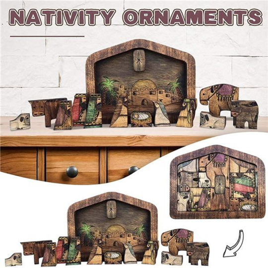 Nativity trä Jesus pussel Set