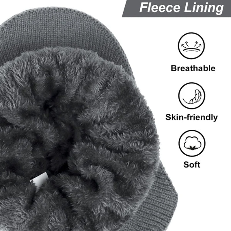 Icone™ - Elastisk varm stickad mössa med hörselskydd för utomhusbruk